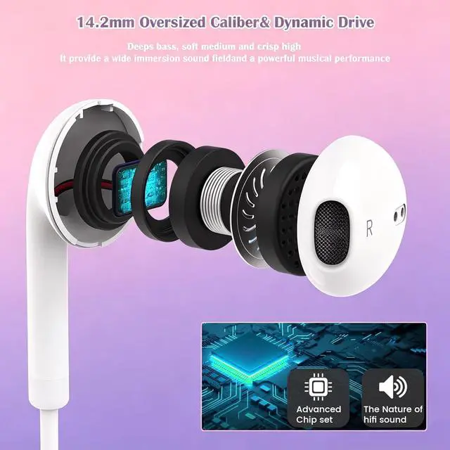 Alt view image 2 of 7 - 1Pack Earbuds for iPhone Headphones Lighning Plug Wired Earphones in-Ear