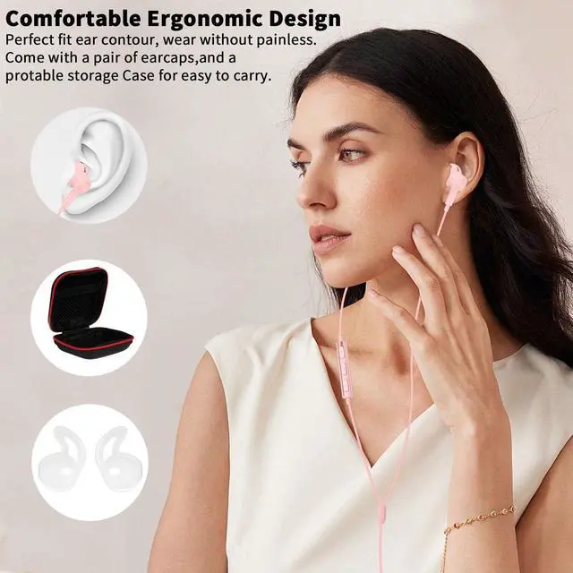 Alt view image 5 of 7 - USB C Earbuds Wired Headphones for iPhone 17 16 Pro Max 17e,Pink | for Samsung S26 S25 Ultra S24 A17 A37 Type C Earphones,Stereo Corded Earbuds C Plug with Microphone for Apple/iPad Pro 10 11