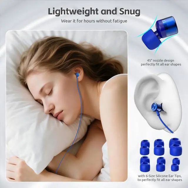 Alt view image 5 of 7 - MORMOQUE EP-06 Wired Earbuds in-Ear Earphones,Build-in Microphone Noise Isolating Headphones,3.5mm Jack 4.9ft Long Cord Ear Buds,HD Bass Audio,with 6 Ear Tips,for Smartphones/Laptop/Computer Etc-Blue