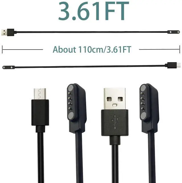 Alt view image 2 of 7 - 2 Pack Magnetic Charger Cables fits for PLAUD Note AI Voice Recorder,3.61 FT USB and Type-c AI Smart Recorder Charging Cable Cord Replacement,Accessories.
