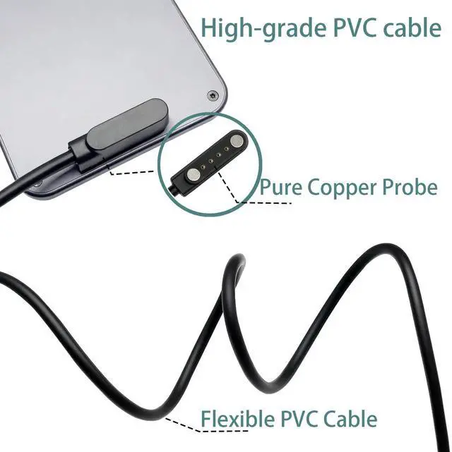 Alt view image 3 of 7 - 2 Pack Magnetic Charger Cables fits for PLAUD Note AI Voice Recorder,3.61 FT USB and Type-c AI Smart Recorder Charging Cable Cord Replacement,Accessories.