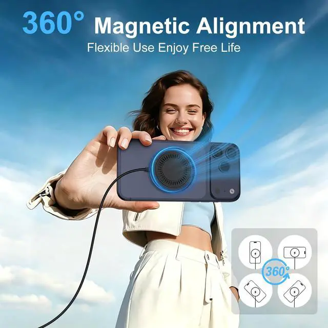 Alt view image 4 of 7 - Magnetic Wireless Charger Pad Magsafe Charging Station 15W Fast Charger Mat