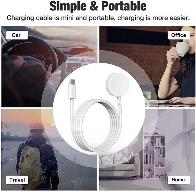 Alt view image 7 of 7 - Charger for Apple Watch, USB C Fast Wireless Magnetic Charging Cable, 1m
