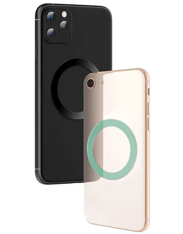 Alt view image 7 of 7 - CKANDAY 12 Pieces Magnetic Wireless Charger Universal Metal Rings with Sticker, 6 Colors, Ultra Thin Metal Rings Compatible with MagSafe Wireless Charger Car Charger on Most Smartphone