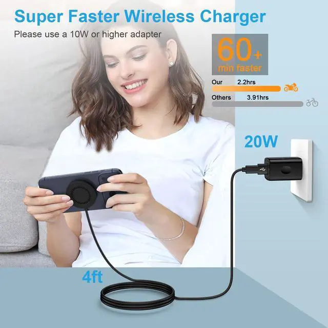 Alt view image 4 of 7 - 15W Magnetic Wireless Charger Android Wireless Charger Fast Charging Pad