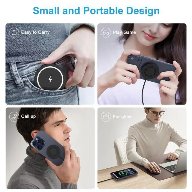 Alt view image 7 of 7 - 15W Magnetic Wireless Charger Android Wireless Charger Fast Charging Pad