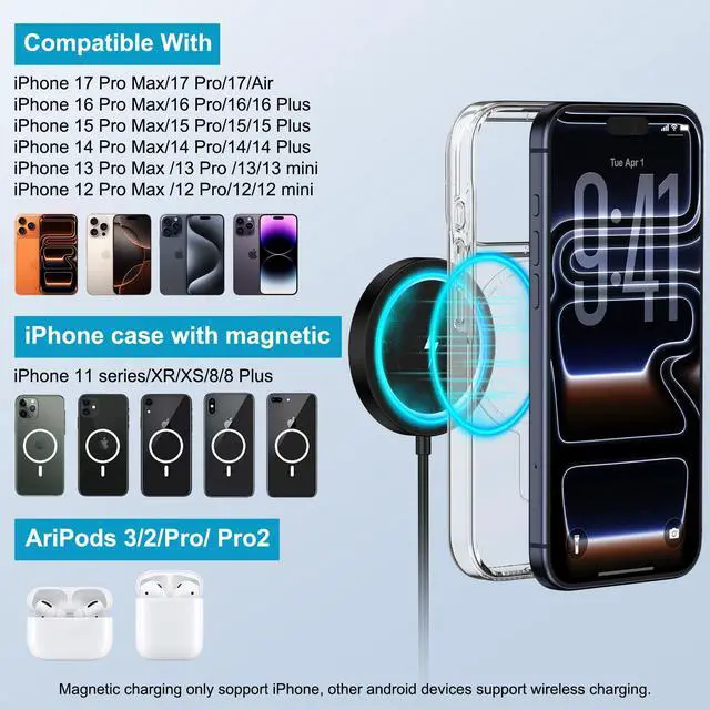 Alt view image 3 of 7 - Magnetic Samsung Wireless Charger Fast Charging Pad for Galaxy S26Ultra S25