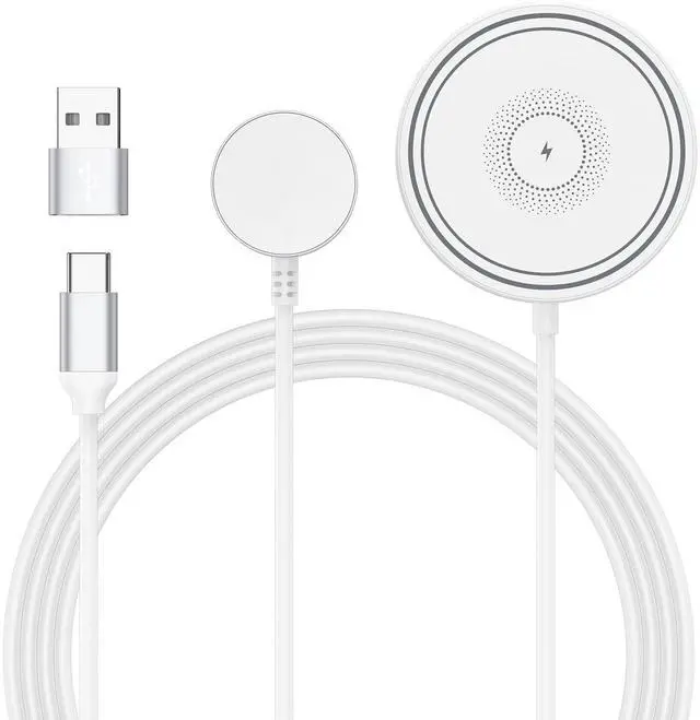 Main image of Magnetic Charger Samsung Wireless Charger Fast Phone Charging Pad for Android Samsung Galaxy S25 Ultra S24 S23 S22, 2 in 1 Magnetic Galaxy Watch Charger for Samsung Galaxy Watch 8/8 Classic/7/6