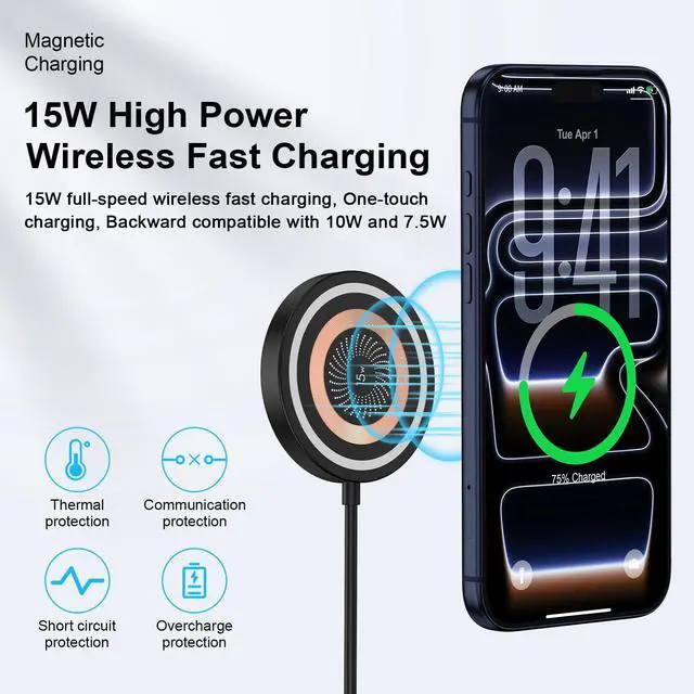 Alt view image 2 of 7 - Magnetic Wireless Charger Phone Charging Pad for Android Samsung Galaxy S26