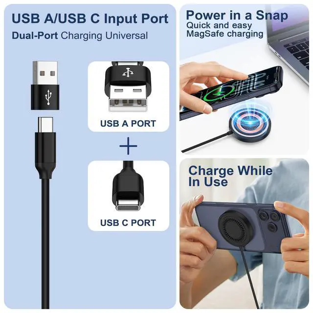Alt view image 3 of 7 - Magnetic Wireless Charger Phone Charging Pad for Android Samsung Galaxy S26