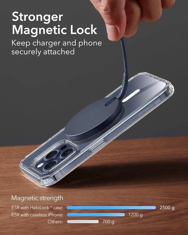 Alt view image 4 of 7 - ESR for MagSafe Charger 15W Wireless Charger for iPhone Air 17-12, Apple Magnetic Charging Pad for AirPods 4/3/Pro/Pro 2, Galaxy S26/S25 Series with Dual USB A/C Ports, Dark Blue
