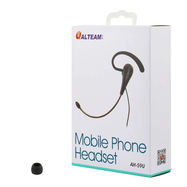 Alt view image 6 of 7 - Wired Mono Single Headset One Hook Design Earphone Earbud with Bendable Boom Arm Mic, Adjustable Ear Angle and Earhook Length, 15mm Driver, 3.5mm TRRS Plug for Smart Mobile Cellphone Tablet PC