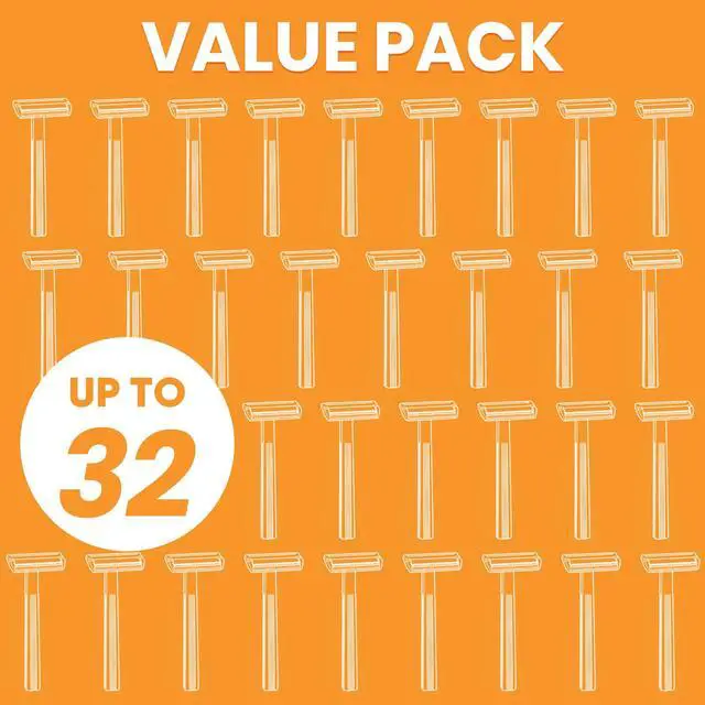 Alt view image 2 of 7 - Comfycheer 32 count Disposable Razors for MenSingle Blade RazorsBulk Stainless Steel Shavers with Protective Head for Shaving Sensitive Skin