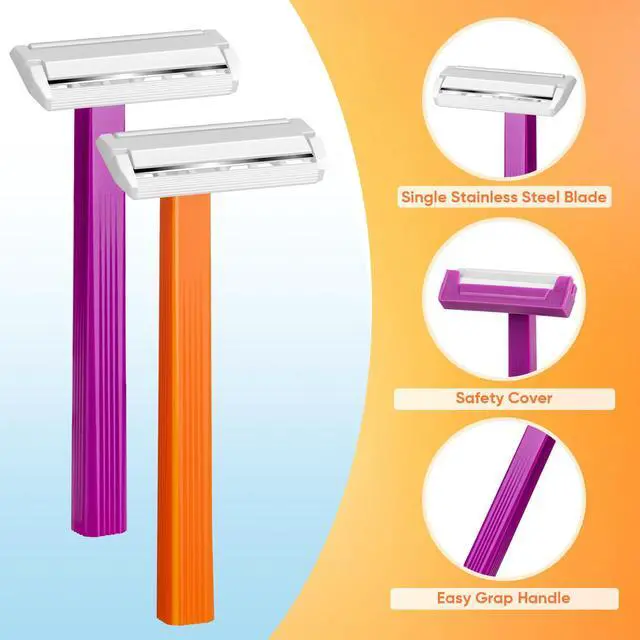 Alt view image 5 of 7 - Comfycheer 32 count Disposable Razors for MenSingle Blade RazorsBulk Stainless Steel Shavers with Protective Head for Shaving Sensitive Skin