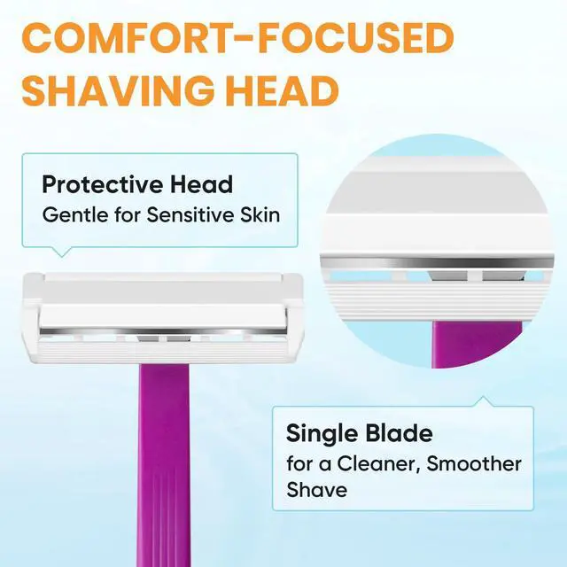 Alt view image 6 of 7 - Comfycheer 32 count Disposable Razors for MenSingle Blade RazorsBulk Stainless Steel Shavers with Protective Head for Shaving Sensitive Skin