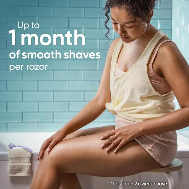Alt view image 5 of 7 - Gillette Venus ComfortGlide Touch of Vitamin E, Disposable Razor for Women, 3 Blades, Water-Activated Moisture Bars, 2ct