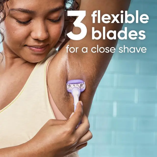 Alt view image 6 of 7 - Gillette Venus ComfortGlide Touch of Vitamin E, Disposable Razor for Women, 3 Blades, Water-Activated Moisture Bars, 2ct
