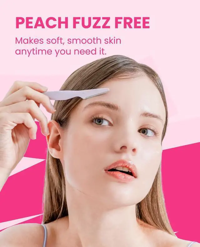 Alt view image 3 of 7 - Tinkle Dermaplaning Tool 3ct, Dermaplane Razor for Women, Safe and Easy Peach Fuzz Remover, Eyebrow Trimmer with Protective Cover, Stocking Stuffers