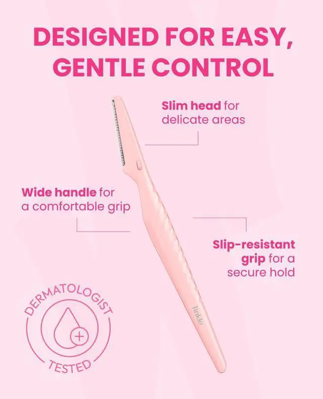 Alt view image 5 of 7 - Tinkle Dermaplaning Tool 3ct, Dermaplane Razor for Women, Safe and Easy Peach Fuzz Remover, Eyebrow Trimmer with Protective Cover, Stocking Stuffers