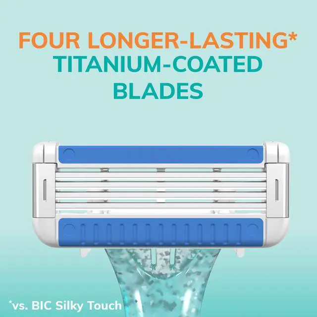 Alt view image 3 of 7 - BIC EasyRinse Anti-Clogging Women's Disposable Razors for a Smoother Shave With Less Irritation*, Easy Rinse Shaving Razors With 4 Blades, 2 Count