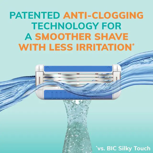 Alt view image 2 of 7 - BIC EasyRinse Anti-Clogging Women's Disposable Razors for a Smoother Shave With Less Irritation*, Easy Rinse Shaving Razors With 4 Blades, 2 Count