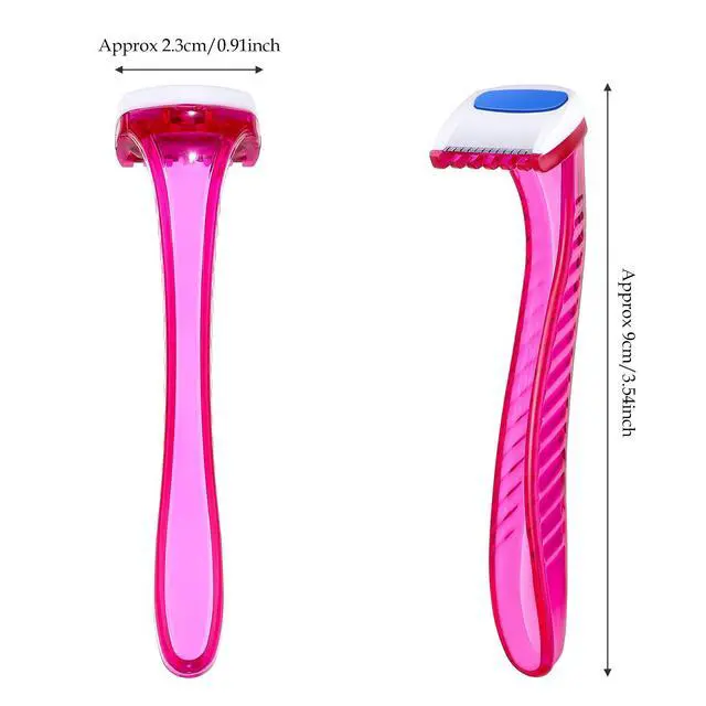 Alt view image 2 of 6 - Honoson 12 Pcs Women Disposable Bikini Razors, Pink | Precise Bikini Line Trimmer, T Type Shaver, Disposable Clean Use, Protective Cap Design, Portable Size, Easy Grip Handle