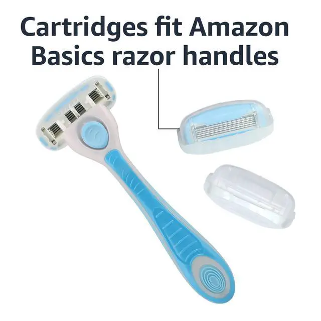 Alt view image 2 of 6 - Amazon Basics 5-Blade Extra Smooth Razor for Women with Moisturizing Strips, Handle, 2 Cartridge Refills & Shower Holder (Previously Solimo)