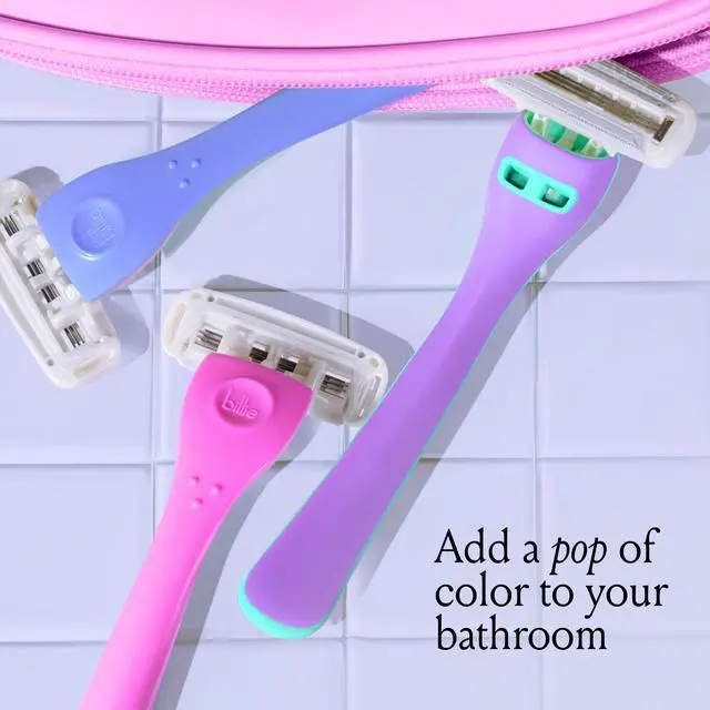 Alt view image 7 of 7 - Billie 3 Blade Disposable Razors for Women, The Malibu Set, 3 ct | 3 blade womens disposable razor for sensitive skin, Surrounded by aloe shave soap, Flexible ergonomic handle, No-slip grip