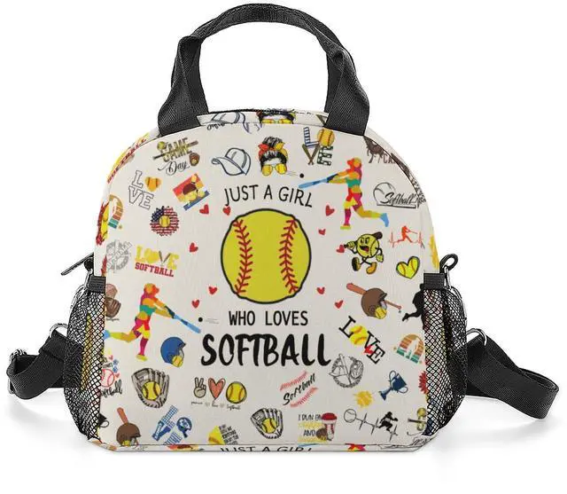 Main image of Insulated Lunch Box with Shoulder Strap Portable Waterproof Lunch Bag for School Work Camping (Softball)