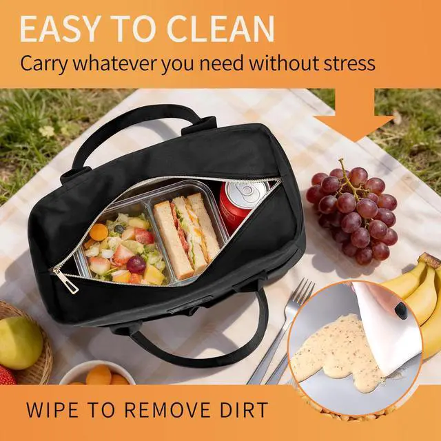 Alt view image 5 of 7 - SODEER Lunch Bag for Women & Men Insulated,Large Capacity Leakproof Cooler Bag with Pockets,Lunch Box for Work Picnic,Black