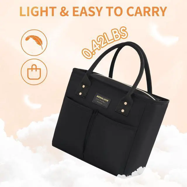 Alt view image 6 of 7 - SODEER Lunch Bag for Women & Men Insulated,Large Capacity Leakproof Cooler Bag with Pockets,Lunch Box for Work Picnic,Black