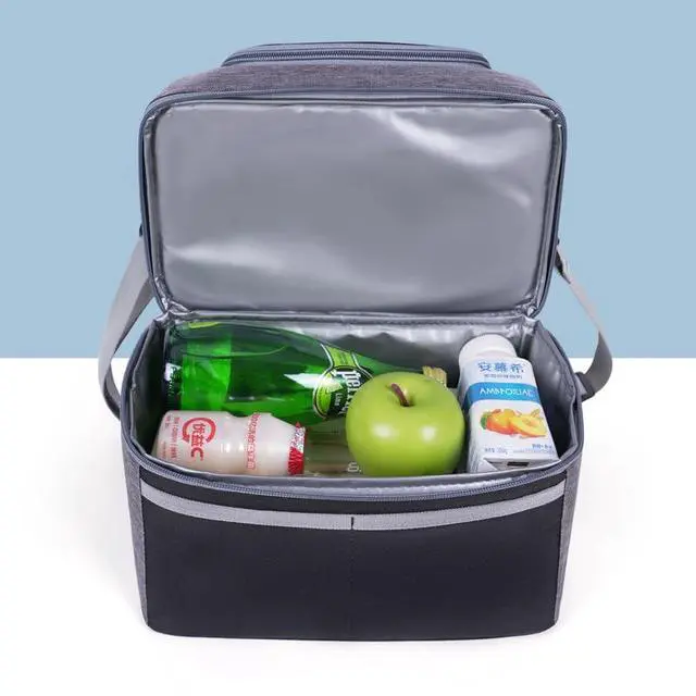 Alt view image 2 of 7 - Natural Organic Lifestyle Adult Lunch Box Insulated Lunch Bag Large Dual Compartment Lunch Bag Coolers Lightweight Oxford Cloth Waterproof Lunch Box for Work, Picnic, Travel, Outdoors, Coffee