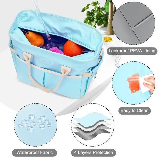 Alt view image 5 of 6 - MAXTOP Lunch Bag Women for Work Insulated Thermal Lunch Box with Wide-Open Pocket Reusable Leakproof Cooler Bags with Removable Shoulder Strap for Teacher Nurse Office Picnic Travel Blue