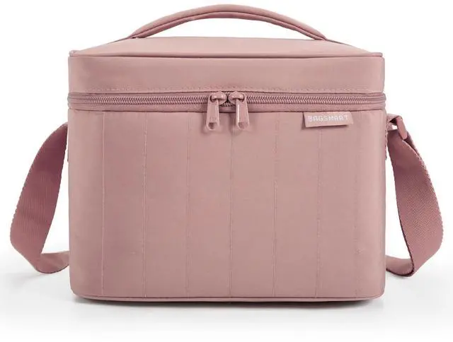 Main image of BAGSMART Lunch Box for Women, Insulated Lunch Bag Leakproof, Dusky Pink | Cute Adult Lightweight Quilted Reusable Cooler for Office Work Picnic Travel, Lunch Tote with Adjustable Shoulder Strap