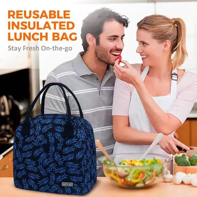 Alt view image 6 of 7 - Moyad Insulated Lunch Bag for Women, 10L Lunch Cooler Bag for Picnic | Spacious Design,Thermal Insulated,Water Resistant,Front Pocket,Easy to Clean,Acacia Leaves