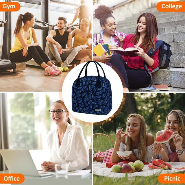 Alt view image 7 of 7 - Moyad Insulated Lunch Bag for Women, 10L Lunch Cooler Bag for Picnic | Spacious Design,Thermal Insulated,Water Resistant,Front Pocket,Easy to Clean,Acacia Leaves
