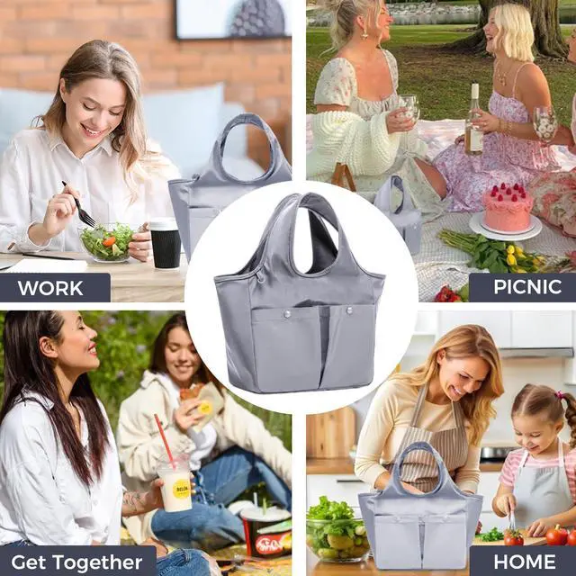 Alt view image 6 of 6 - Lunch Bag for Women Fresh Keep Reusable Lunch Tote Bags Lunch Box with Storage Pocket Food Lunch Containers High Capacity Lunch Purse for Work, Office, Picnic, Travel