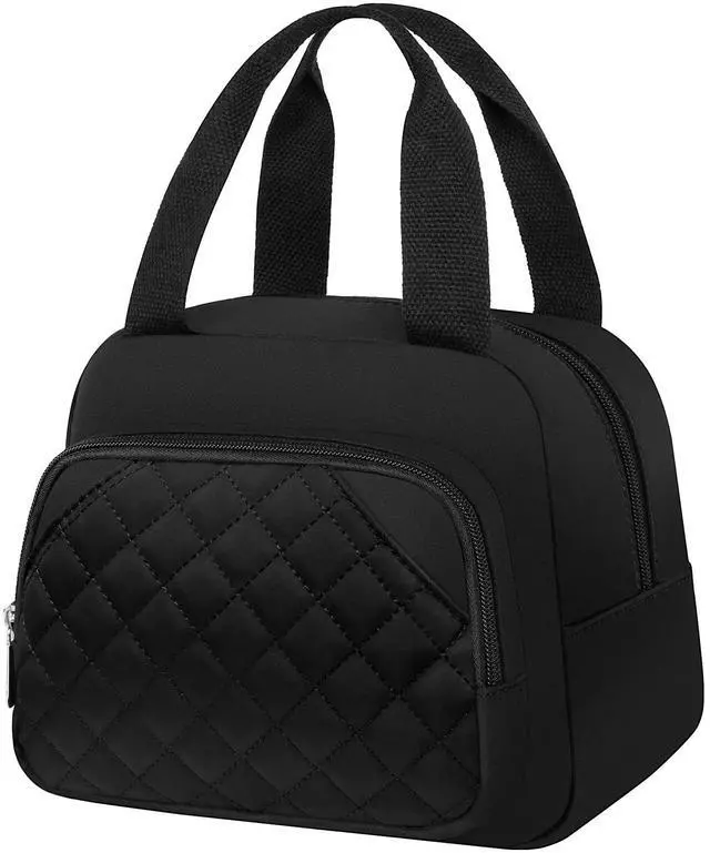 Main image of Lunch Bag for Women Men Adults, Reusable Cooler Lunch Tote Bag- Black | Water Resistant, Leakproof, Reusable Lunch Bag, Tote Bag Cooler Lunch Bags for Work Travel Office Camping