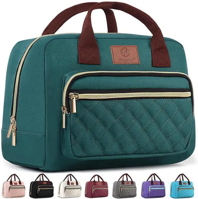 Main image of Genteen Lunch Box for Women, Insulated womens Lunch bag for work,Reusable Cute Lunch Bags,High Capacity Cooler BagTote for Work Girls Office Picnic School-Lake Green