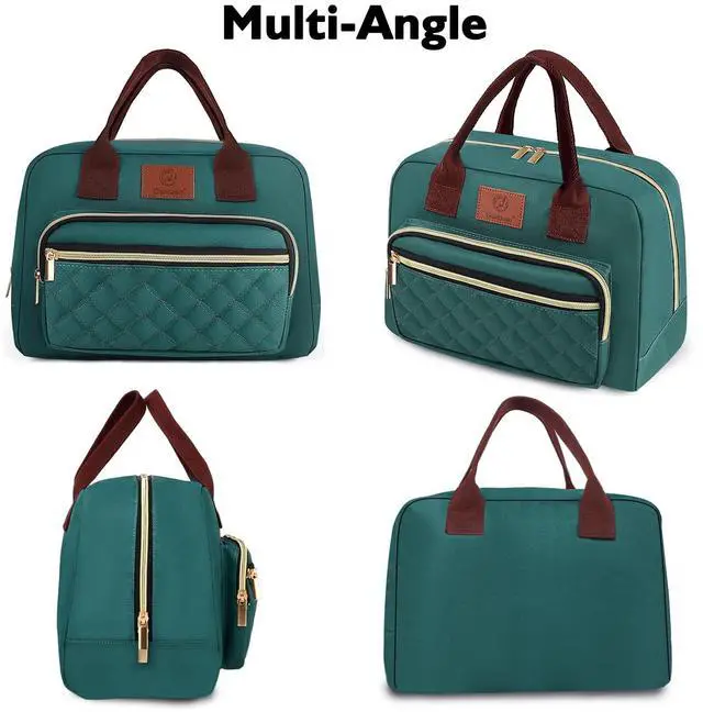 Alt view image 7 of 7 - Genteen Lunch Box for Women, Insulated womens Lunch bag for work,Reusable Cute Lunch Bags,High Capacity Cooler BagTote for Work Girls Office Picnic School-Lake Green