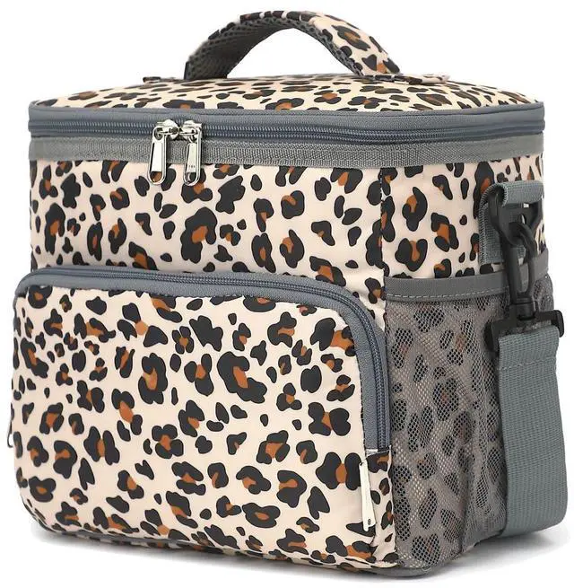 Main image of GYEUKHAM Insulated Lunch Bag for Adult/Women/Men, Reusable Lunch Box Cooler Soft Leakproof Tote, Thermal Meal Prep Lunch Pail with Adjustable Shoulder Strap for Picnic/School/Travel/Office, Leopard