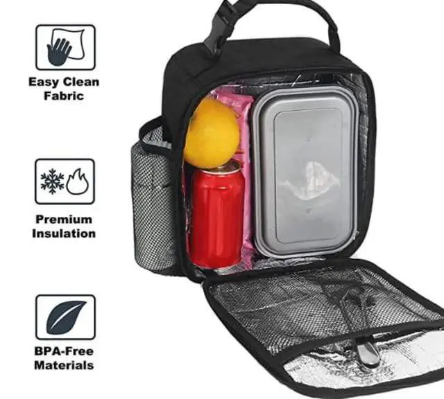Alt view image 4 of 6 - HABOPET Lunch Box for Men & Women Durable Lunch Bag for Work & Adults Reusable Insulated Small Lunchbox Black