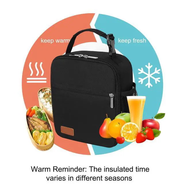 Alt view image 5 of 6 - HABOPET Lunch Box for Men & Women Durable Lunch Bag for Work & Adults Reusable Insulated Small Lunchbox Black