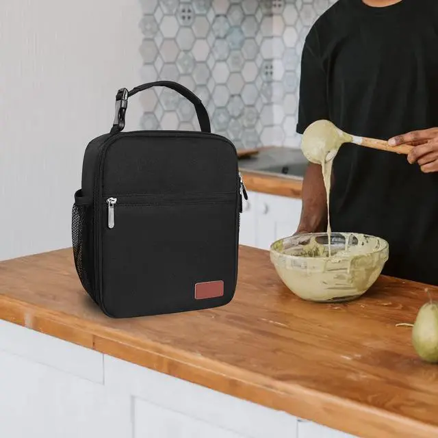 Alt view image 6 of 6 - HABOPET Lunch Box for Men & Women Durable Lunch Bag for Work & Adults Reusable Insulated Small Lunchbox Black