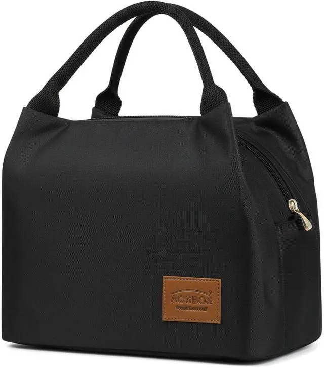 Main image of Aosbos Insulated Lunch Bag for Women Men, 8.5L Leakproof Lunch Box Tote | Fits 12 Soda Cans,100% Leakproof,5H Thermal System,Smooth Metal Zip,Wipe-Clean Lining