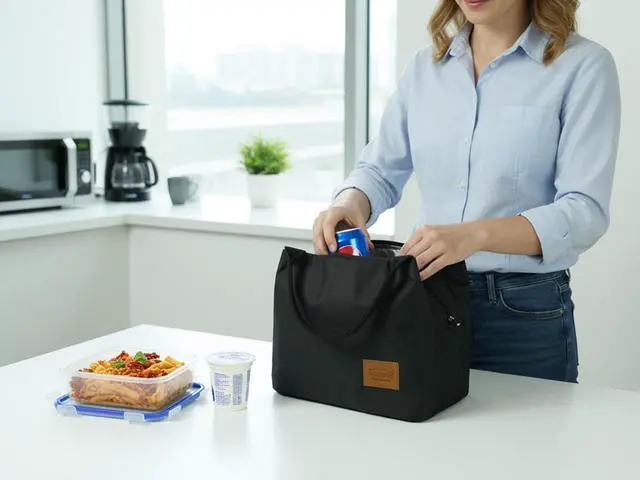 Alt view image 7 of 7 - Aosbos Insulated Lunch Bag for Women Men, 8.5L Leakproof Lunch Box Tote | Fits 12 Soda Cans,100% Leakproof,5H Thermal System,Smooth Metal Zip,Wipe-Clean Lining