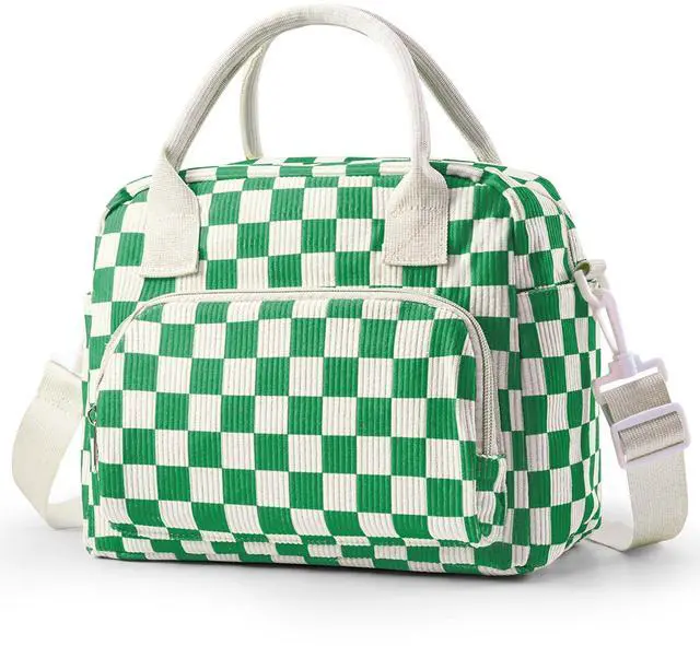 Main image of Cute Lunch Bag for Women, Corduroy Insulated Lunch Box for Work Lunch Tote Bag Women, Reusable Insulated Cooler Lunch Box for Travel