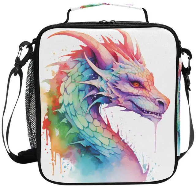 Main image of BOENLE Colorful Dragon Kids Lunch Box Boys Girls Insulated Lunch Bag Reusable Thermal Cooler Tote Portable Shoulder Strap School Picnic