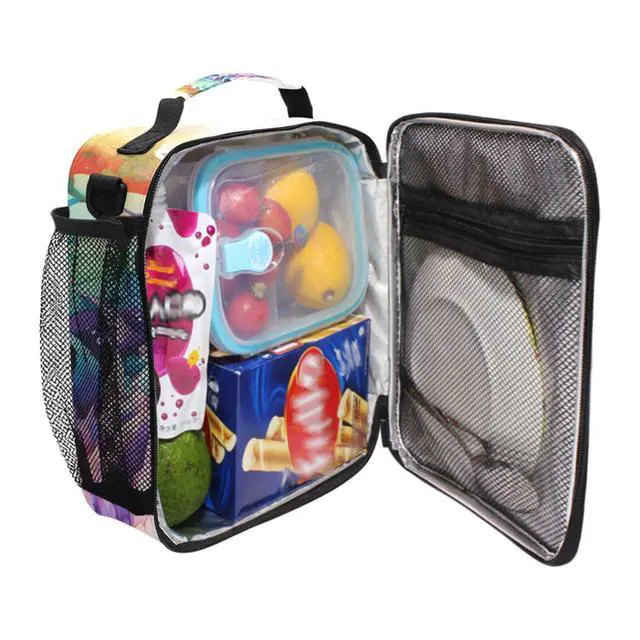 Alt view image 4 of 6 - BOENLE Colorful Dragon Kids Lunch Box Boys Girls Insulated Lunch Bag Reusable Thermal Cooler Tote Portable Shoulder Strap School Picnic