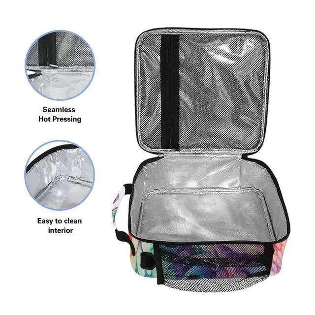 Alt view image 3 of 6 - BOENLE Colorful Dragon Kids Lunch Box Boys Girls Insulated Lunch Bag Reusable Thermal Cooler Tote Portable Shoulder Strap School Picnic
